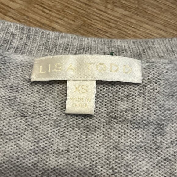 Lisa Todd Crewneck Sweater SZ XS Gray Multi Stripe Wool Cashmere Blend - Picture 6 of 11